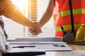 Handshake between businessman and contractor