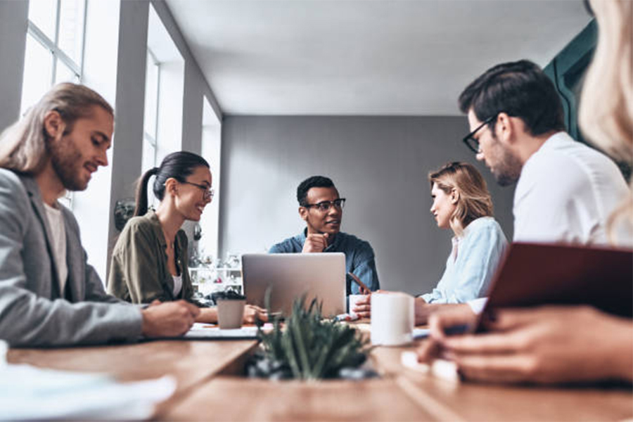 Employee meeting in a conference room